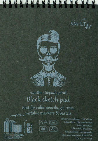 SM-LT ART BLOC BLACK SKETCH 165 GR. A5 20 HOJAS