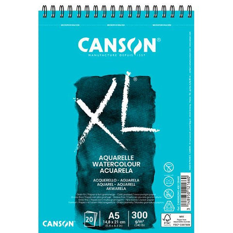 CANSON XL BLOC AQUARELLE 300 g/m2 20 HOJAS  A5