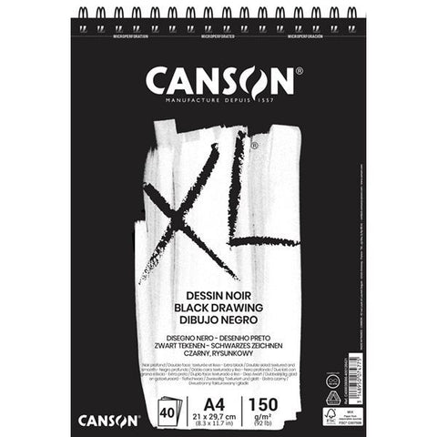 CANSON XL BLACK DESSIN NOIR 160 g/m² A4